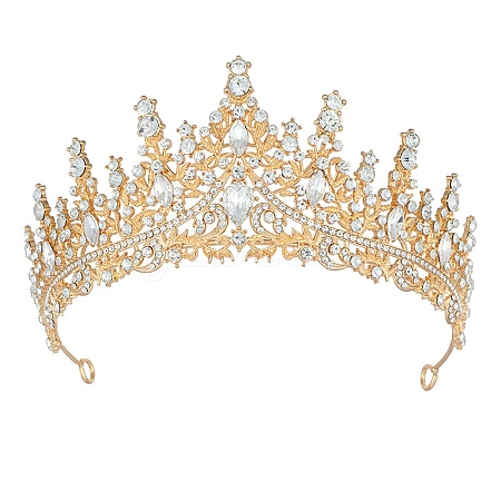 Alloy Rhinestone Crown Hair Bands for Girls Women Party Decoration HULI-PW0002-006G-01-1