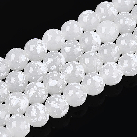 Baking Paint Glass Beads Strands DGLA-N015-8mm-01-1