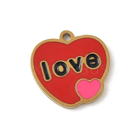 304 Stainless Steel Enamel Charms LS-STAS-P388-19F-G-1