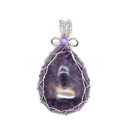 Natural Amethyst Pendants PW-WG69173-05-1