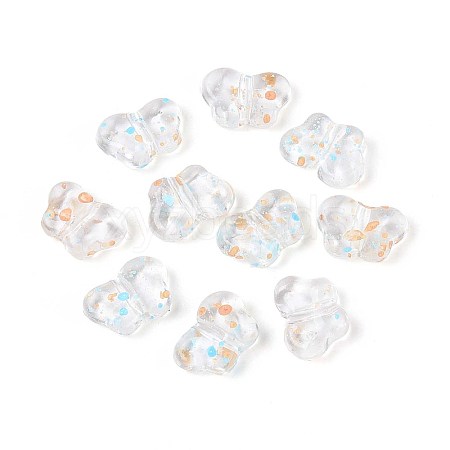 Spray Painted Transparent Acrylic Beads OACR-N149-01J-1