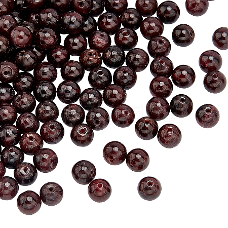 Natural Garnet Beads Strands G-OC0001-25-6mm-1