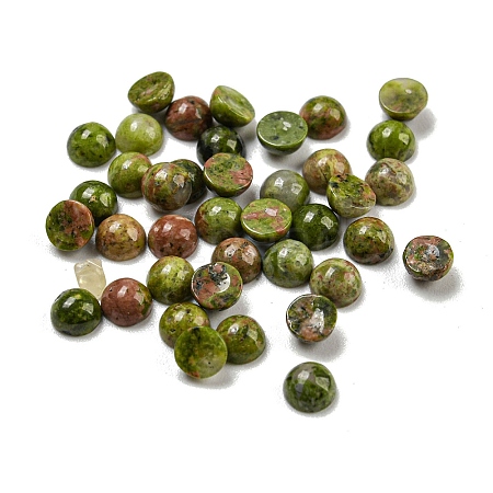 Natural Unakite Cabochons G-H309-03-41-1