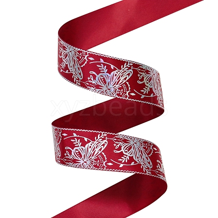 Butterfly Pattern Polyester Ribbons PW-WG19832-04-1