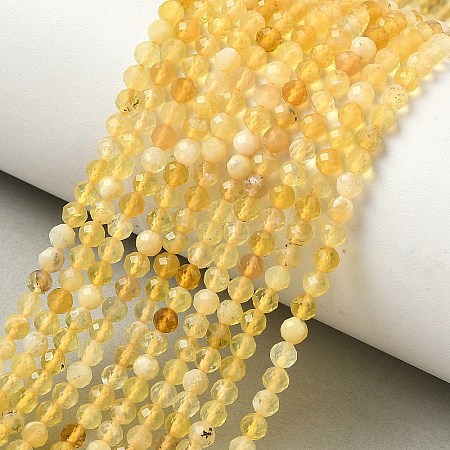 Natural Yellow Opal Beads Strands G-F509-07-3mm-02-1