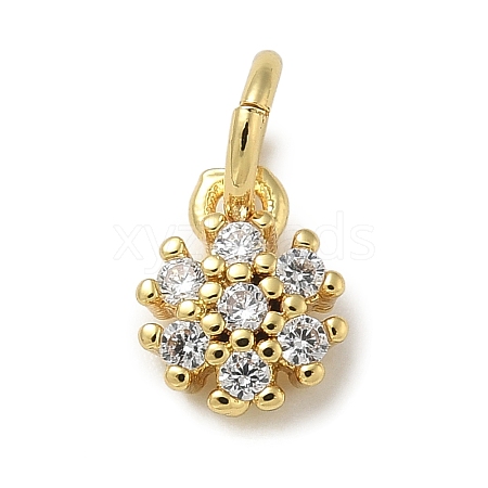 Rack Plating Brass Micro Pave Cubic Zirconia Pendants KK-K392-26G-1