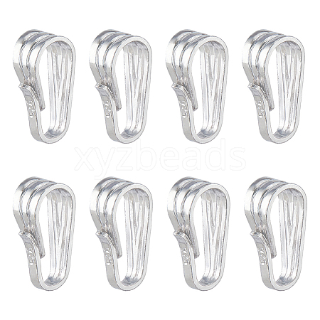 DICOSMETIC 8Pcs Rhodium Plated 925 Sterling Silver Snap on Pendant Bails STER-DC0001-45-1