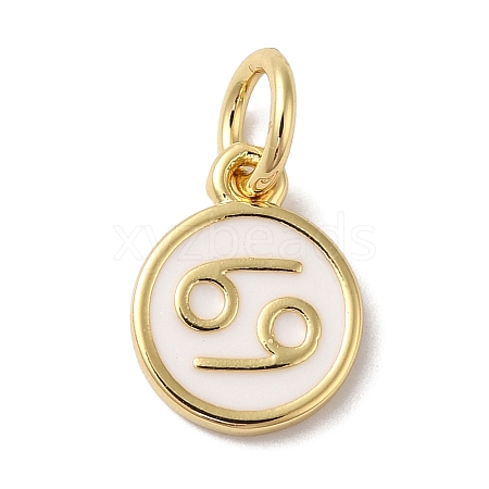 Real 18K Gold Plated Brass Enamel Charms KK-L216-001G-B02-1