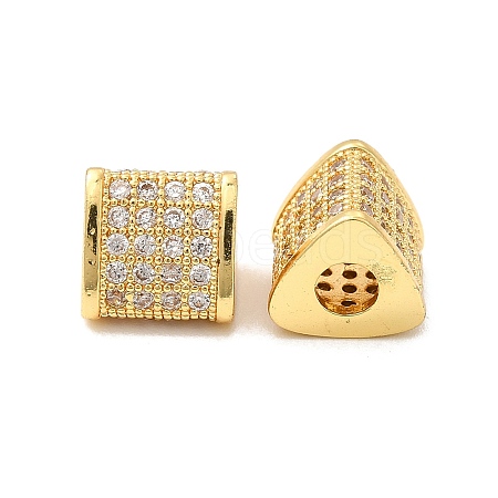 Rack Plating Brass Cubic Zirconia Beads KK-G457-05G-1