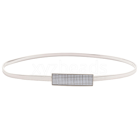 Iron & Resin Rhinestones Waist Chain Belts for Women Ladies Dress AJEW-WH20072-04S-1