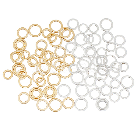 HOBBIESAY 84Pcs 6 Style Brass Linking Rings KK-HY0001-28-1