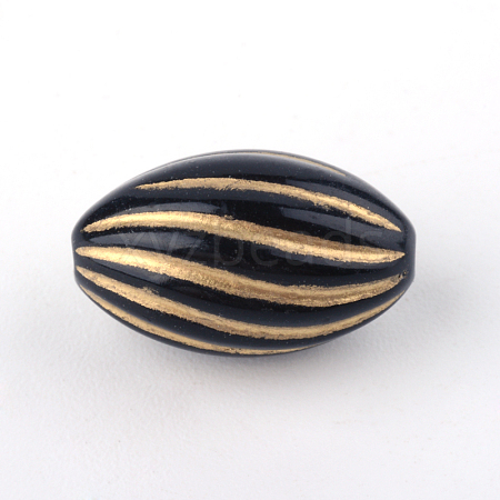 Oval Plating Acrylic Beads LS-X-PACR-Q102-128B-1