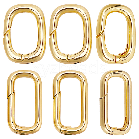 8Pcs 2 Styles Brass Spring Gate Rings KK-BBC0014-16-1