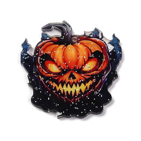 Halloween Theme Opaque Acrylic Pendants OACR-M019-01C-1