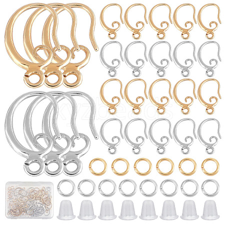 CREATCABIN 22 Pairs 2 Colors Brass Earring Hooks DIY-CN0002-61-1