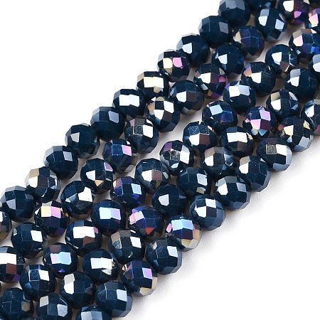 Electroplate Glass Beads Strands EGLA-A04-P6mm-B16-1