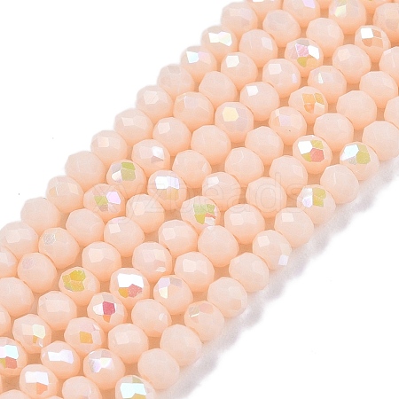 Electroplate Opaque Solid Color Glass Beads Strands EGLA-A044-P2mm-L05-1