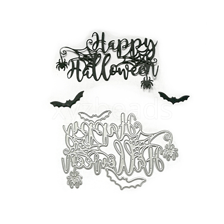 Word Happy Halloween Frame Carbon Steel Cutting Dies Stencils DIY-H106-19-1