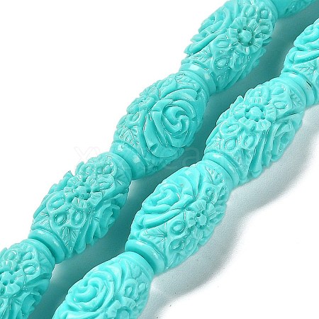 Synthetic Coral Carved Beads CORA-D034-02B-1