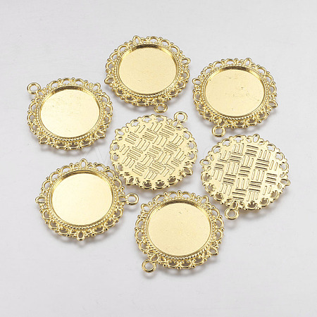 Zinc Alloy Pendant Settings for Cabochon & Rhinestone PALLOY-A15290-G-NR-1