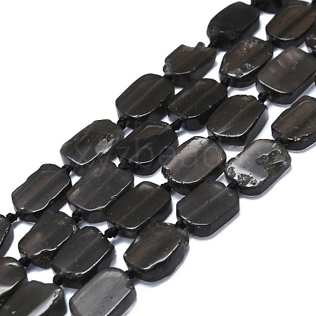 Natural Tektite Beads Strands G-K245-J16-01-1