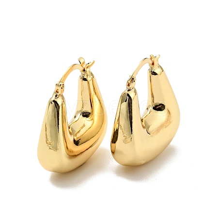 Rack Plating Brass Chunky Trapezoid Hoop Earrings for Women EJEW-G288-36G-1