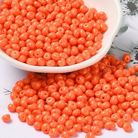 6/0 Opaque Baking Paint Glass Seed Beads SEED-M012-02A-05-1