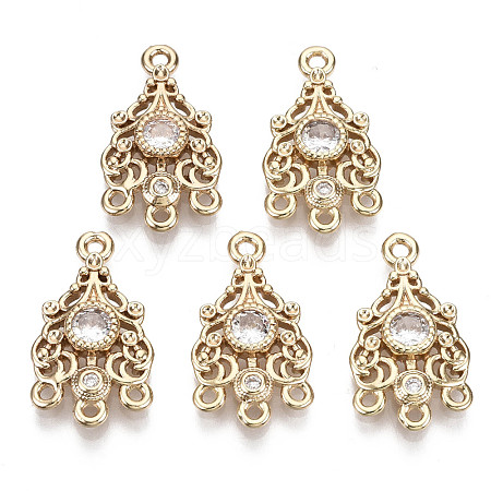 Brass Micro Pave Cubic Zirconia Chandelier Component Links KK-R111-030-1