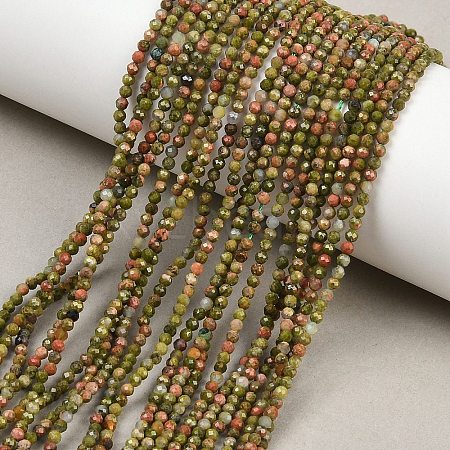 Natural Unakite Beads Strands G-B171-C03-2mm-1