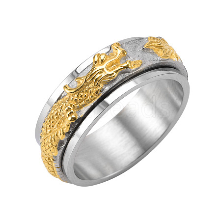 Dragon Titanium Steel Rotating Finger Ring PW-WG19507-09-1