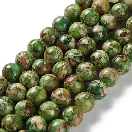 Dyed Natural Regalite/Imperial Jasper/Sea Sediment Jasper Beads Strands G-B124-C01-09-1