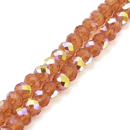 Baking Painted Transparent Glass Beads Strands DGLA-A034-J8mm-B01-1