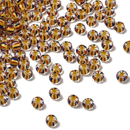 Transparent Stripe Glass Seed Beads GLAA-NH0001-06F-1