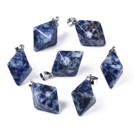 Natural Blue Spot Jasper Pendants G-N326-107G-1