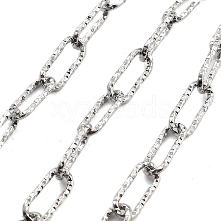 Tarnish Resistant Textured 304 Stainless Steel Paperclip Chains CHS-H026-18P-1