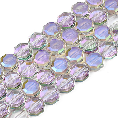 Electroplate Translucent Glass Beads Strands X-EGLA-N002-27-D01-1