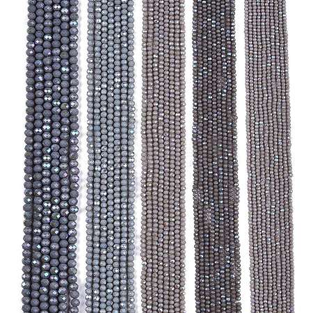 Electroplate Opaque Solid Color Glass Beads Strands EGLA-A044-P8mm-L10-1