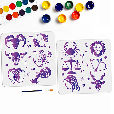 MAYJOYDIY US 1 Set PET Hollow Out Drawing Painting Stencils DIY-MA0002-76B-1