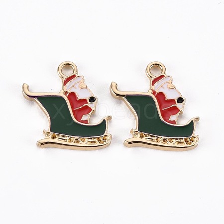 Golden Plated Alloy Enamel Pendants ENAM-T009-88-RS-1