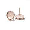 Ion Plating(IP) 304 Stainless Steel Stud Earring Settings LS-STAS-H467-08RG-16mm-1