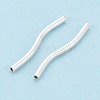 925 Sterling Silver Wavy Tube Beads STER-N016-123S-2