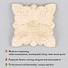 Natural Solid Wood Carved Onlay Applique Craft WOOD-FH0001-35-4
