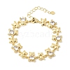 Brass Micro Pave Cubic Zirconia Link Chain Bracelets for Women BJEW-D457-01G-03-4