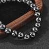 Non-magnetic Hematite Beaded Ball Stretch Bracelets BJEW-M066-B-02-2