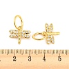 Brass Micro Pave Clear Cubic Zirconia Charms ZIRC-L091-073G-3