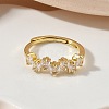 Adjustable Brass Micro Pave Cubic Zirconia Finger Rings RJEW-C163-26B-G-2