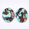 Assembled Natural Bronzite and Synthetic Turquoise Pendants G-S329-064-2