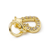 Brass Micro Pave Clear Cubic Zirconia Charms ZIRC-F132-38G-3