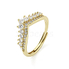 Brass Micro Pave Cubic Zirconia Adjustable Rings RJEW-H225-05G-1