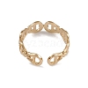 Ion Plating(IP) 304 Stainless Steel Hollow Teardrop Clasp Shape Open Cuff Rings for Women RJEW-G285-33G-3
